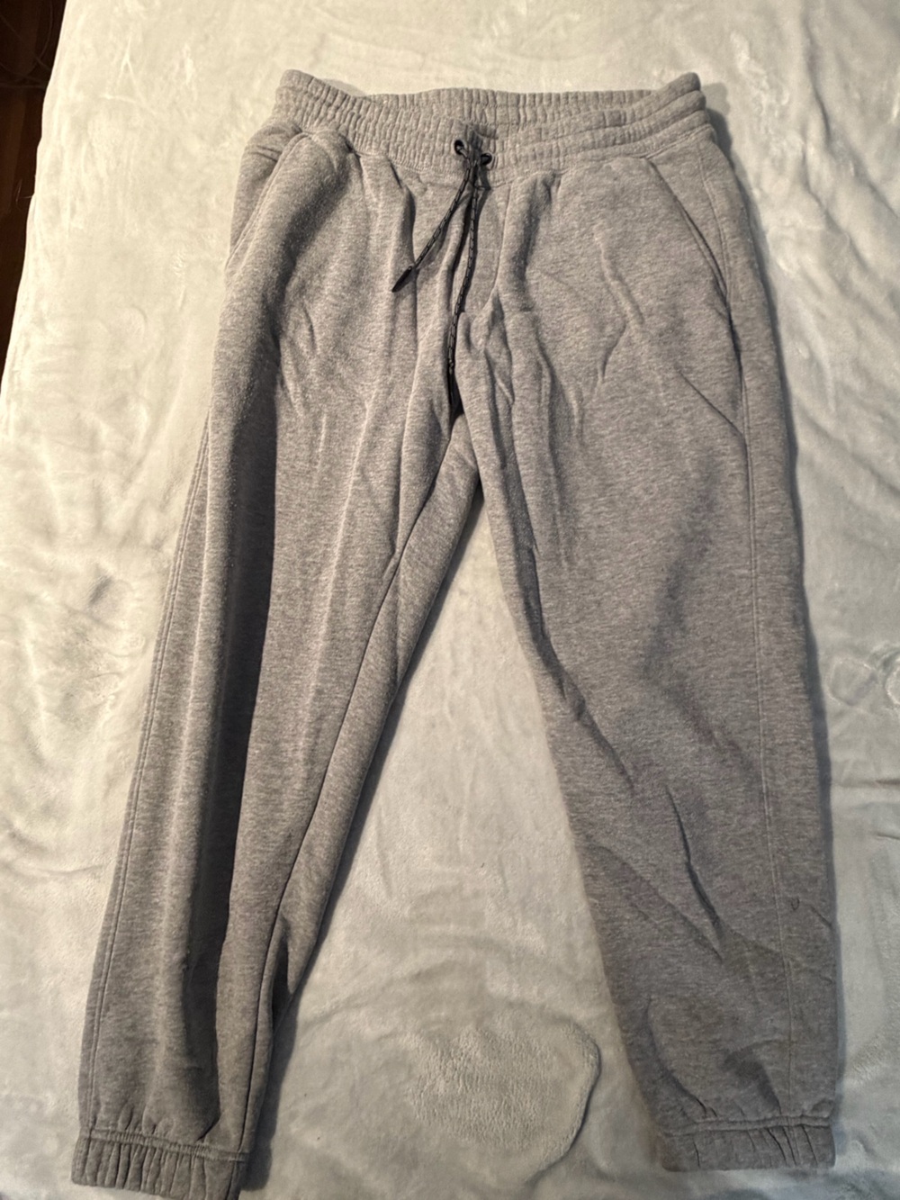 Weatherproof Black Fleece-Lined Sweatpants with Gray Waistband